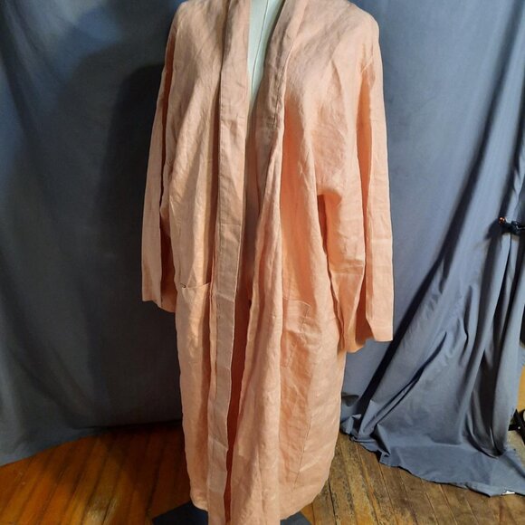 Amazhiyu Sweaters - Linen Open Front Maxi Cardigan